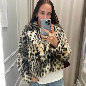 MAJORELLE Animal Print Teddy Jacket